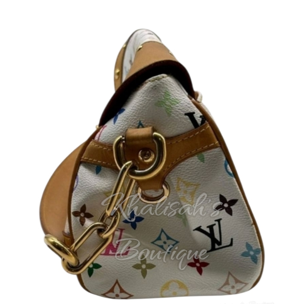 Rare! Louis Vuitton LV X Takashi BEVERLY White Multicolor Monogram Bag Blanco MM - Picture 12 of 16